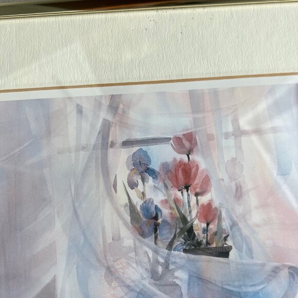 Brent Heighton Veiled Flowers Gold Framed Signed Art Print, 11”H x 9.5”W - Picture 5 of 8